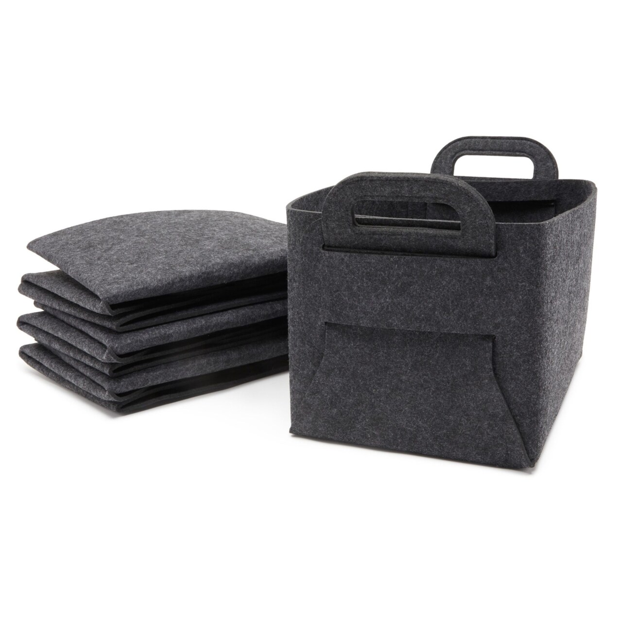 Foldable Felt Storage Baskets with Handles Home Organization